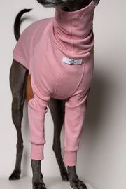 Italian Greyhound / Whippet Pink Ribbed Sweater with Patches MIST