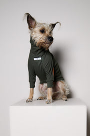 Standard Olive Green Ribbed Sweater with Patches MIST