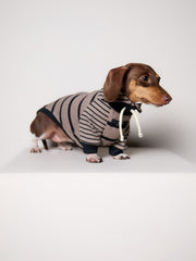 Dachshund Taupe and Black Striped Sweater LINE