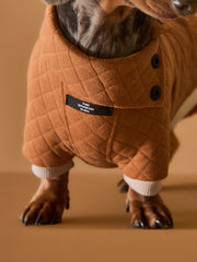 Dachshund Terracotta Quilted Turtleneck Sweater BAGUETTE