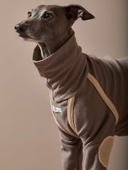 Italian Greyhound / Whippet Taupe Turtleneck Sweater with Patches CAIRO