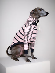 Italian Greyhound / Whippet Pink and Black Striped Sweater LINE