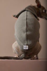 Italian Greyhound / Whippet Military Green Sweater with Zipper KNIT