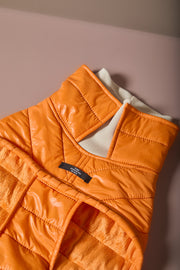Dachshund Orange Puffer Turtleneck Jacket EMBER