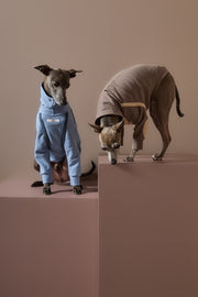 Italian Greyhound / Whippet Taupe Turtleneck Sweater with Patches CAIRO