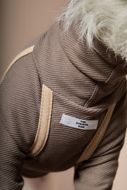 Taupe Turtleneck Sweater with Patches CAIRO