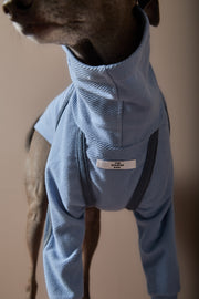 Italian Greyhound / Whippet Light Blue Turtleneck Sweater with Patches CAIRO