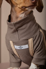 Dachshund Taupe Turtleneck Sweater CAIRO