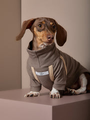 Dachshund Taupe Turtleneck Sweater CAIRO