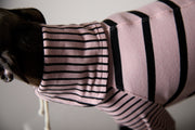 Italian Greyhound / Whippet Pink and Black Striped Sweater LINE