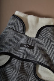 Italian Greyhound / Whippet Gray Herringbone Jacket TWILL