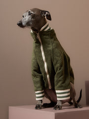 Italian Greyhound / Whippet Green Quilted Bomber Jacket MOSS