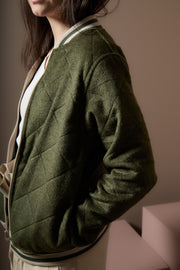 Human Green Quilted Bomber Jacket FLINT