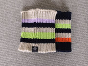 Dark Multicolored Striped Knit Scarf NICE