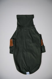 Standard Olive Green Ribbed Sweater with Patches MIST