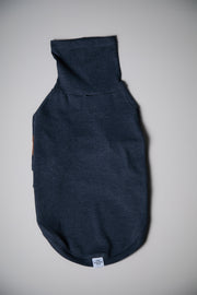 Dachshund Heather Blue Ribbed Sweater with Patches MIST