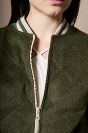 Human Green Quilted Bomber Jacket FLINT