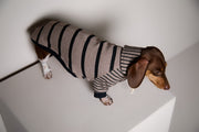 Dachshund Taupe and Black Striped Sweater LINE