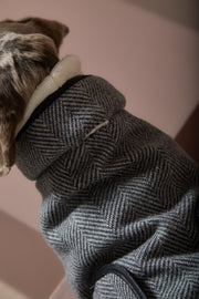 Dachshund Gray Herringbone Jacket TWILL