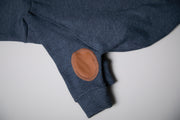 Standard Heather Blue Ribbed Sweater with Patches MIST