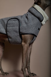 Italian Greyhound / Whippet Gray Herringbone Jacket TWILL