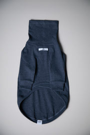Dachshund Heather Blue Ribbed Sweater with Patches MIST