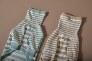 Dachshund Sand and Cream Striped Turtleneck Sweater REED
