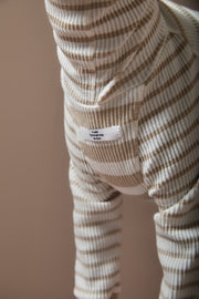 Italian Greyhound / Whippet Sand and Cream Striped Turtleneck Sweater REED