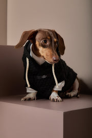 Dachshund Black Textured Hooded Vest BIRCH