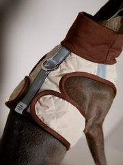 Italian Greyhound / Whippet Beige Quilted Turtleneck Harness GADE