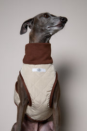 Italian Greyhound / Whippet Beige Quilted Turtleneck Harness GADE
