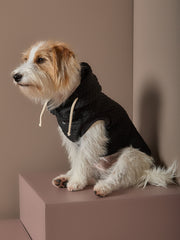 Black Textured Hooded Vest BIRCH