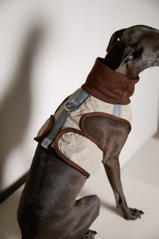 Italian Greyhound / Whippet Beige Quilted Turtleneck Harness GADE