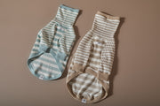 Italian Greyhound / Whippet Sand and Cream Striped Turtleneck Sweater REED