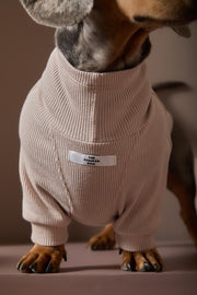 Dachshund Sand Turtleneck Sweater COVE