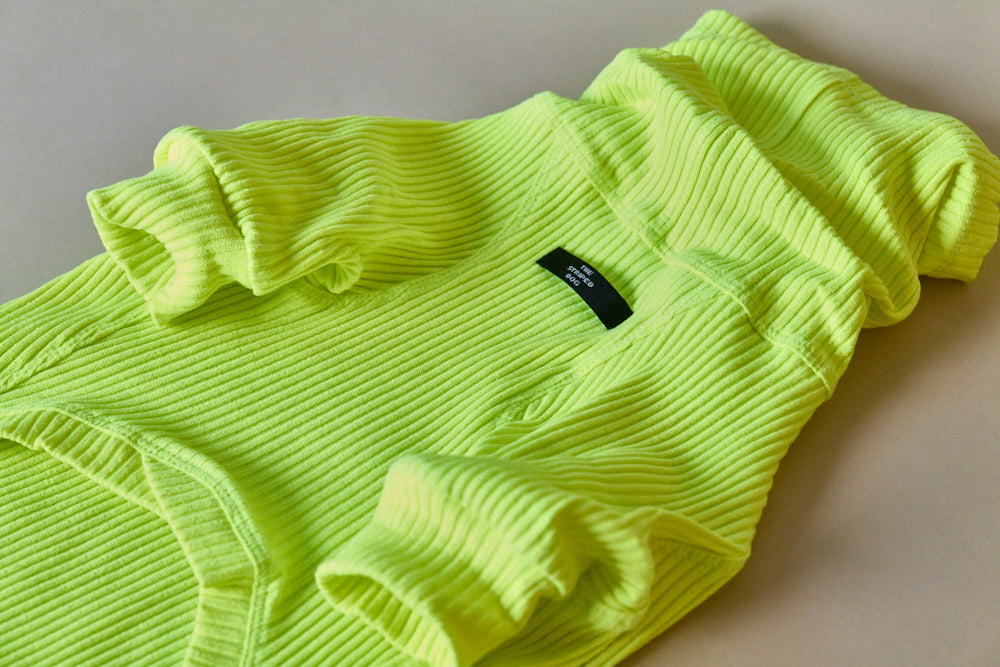 Neon Green Ribbed Turtleneck Sweater NEON