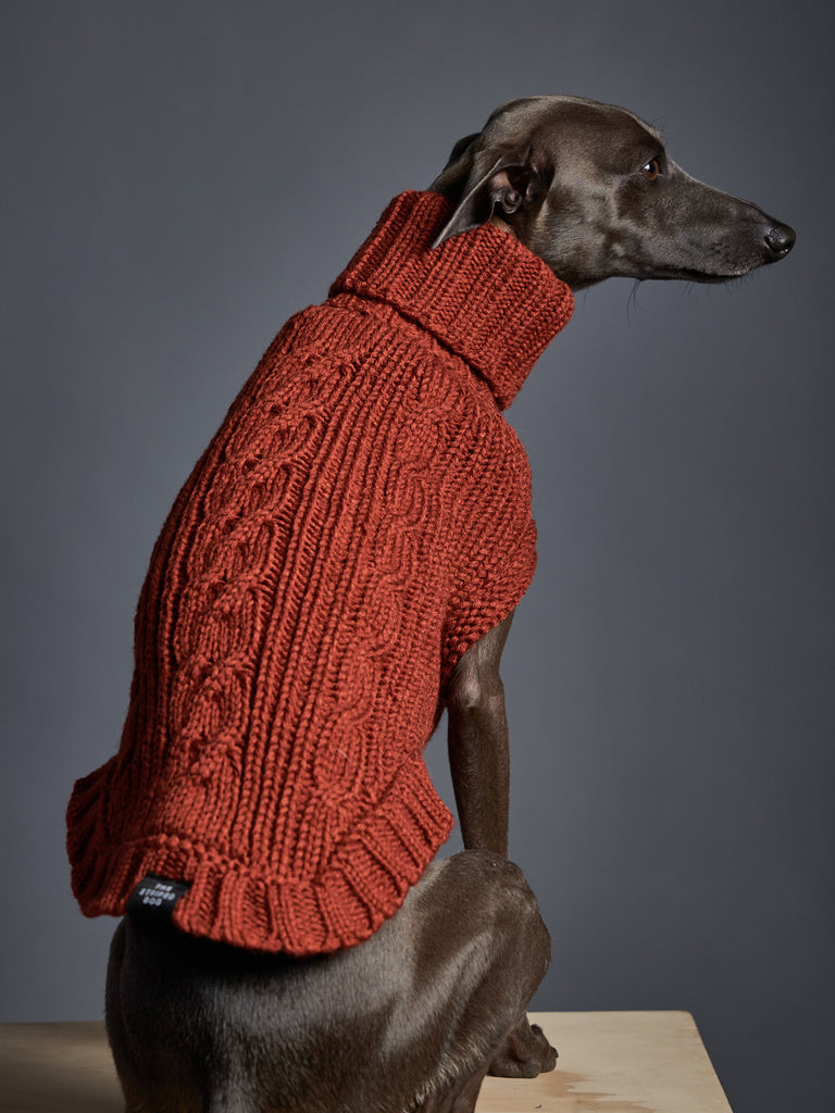 Italian Greyhound / Whippet Terracotta Knit Turtleneck Vest MALIBU